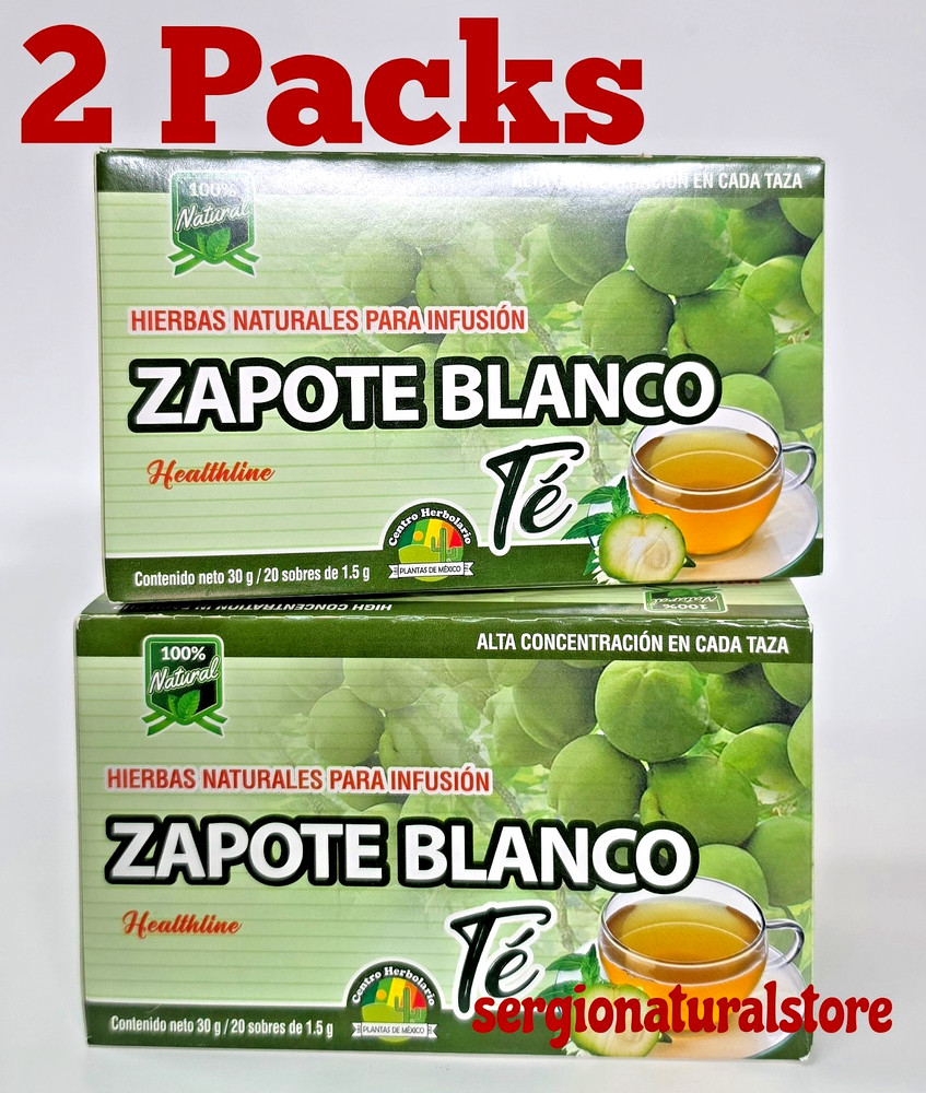 2 Packs Te Zapote blanco 40 Tea bags White Zapote Natural Herbs for Herbal Tea