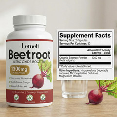 Lemeli Beet Root Capsules with Beetroot Powder Extract – Plant Based Formula for