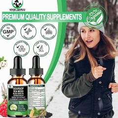 Soursop Drops,Soursop Bitters Liquid with Sea Moss Black Seed Oil Green Tea Extr