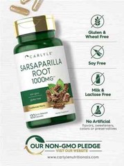 Sarsaparilla Root Capsules 1000mg | 120 Count | Non-GMO |