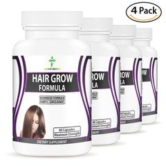 Hair Grow By Natures Organica 240 Capsules Dietary Supplement USA MADE NON GMO