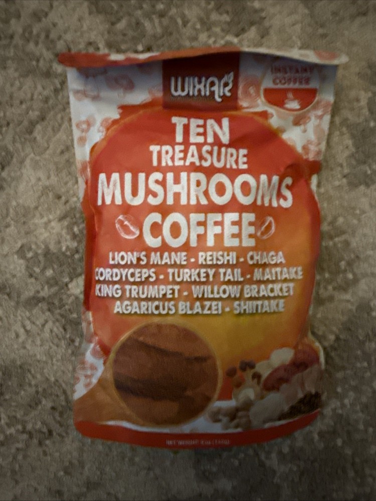 Wixar Mushroom Coffee Blend Ten Treasure Mushrooms Extract 5oz Exp 01/2026