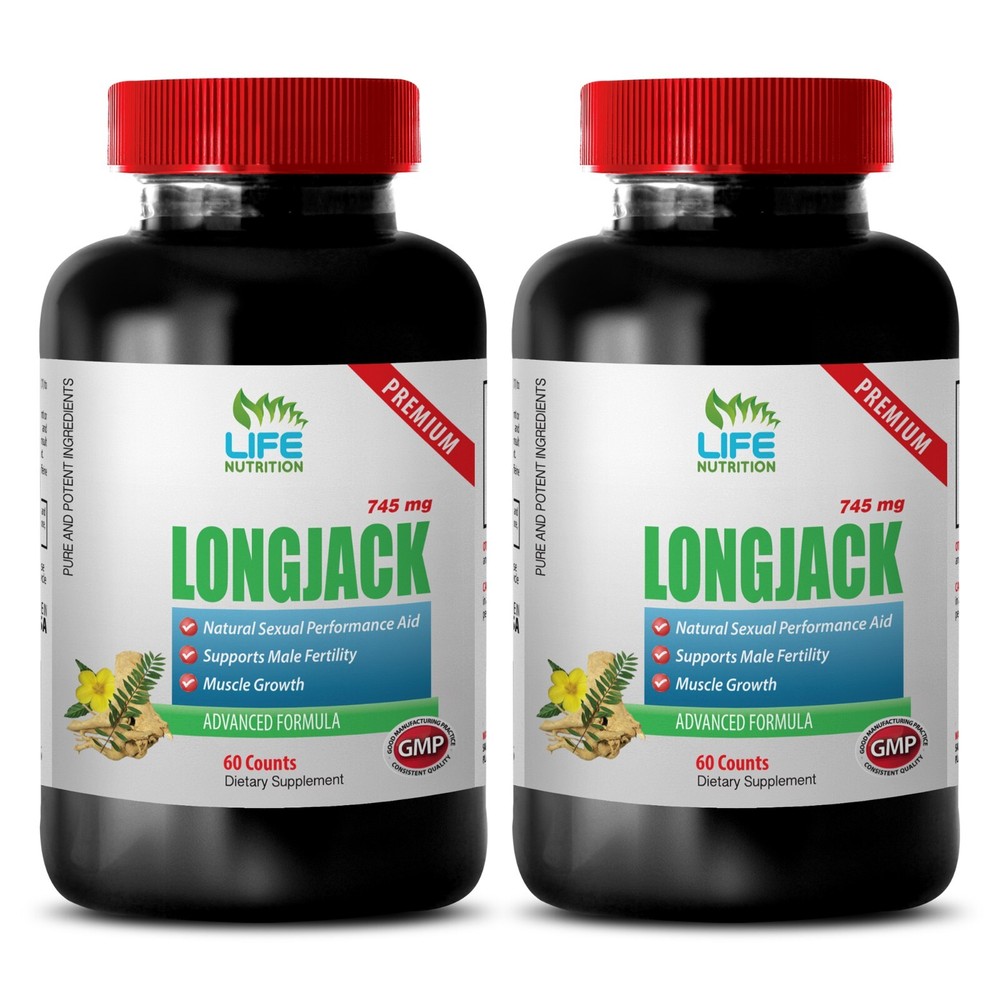 L-Arginine stamina boost – LONGJACK COMPLEX – Ginseng adaptogen blend 2 Bottle