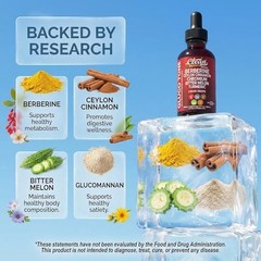 Berberine Ceylon Cinnamon Liquid Drops Bitter Melon Glucomannan Turmeric