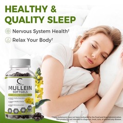 Mullein Leaf Extract 120 Softgels Lung Cleanse Respiratory Herbal Capsules