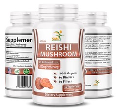 ORGANIC REISHI MUSHROOM PURE POTENT 15:1 EXTRACT LINGZHI GANODERMA SPORE CAPSULE