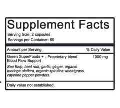 Green Superfoods + Blood Flow Support Capsules – 8 Superfoods|Max Benefits