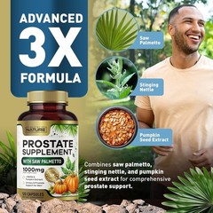 Built by Nature Prostate Support 120 Capsules Saw Palmetto Nettle