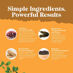 Organic Irish Sea Moss Capsules – Sea Moss and Bladderwrack Capsules with Burdoc