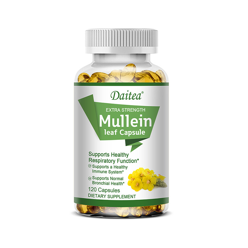 Strength Mullein Extract 1500 Mg Supplements Respiratory Support 120 Softgels
