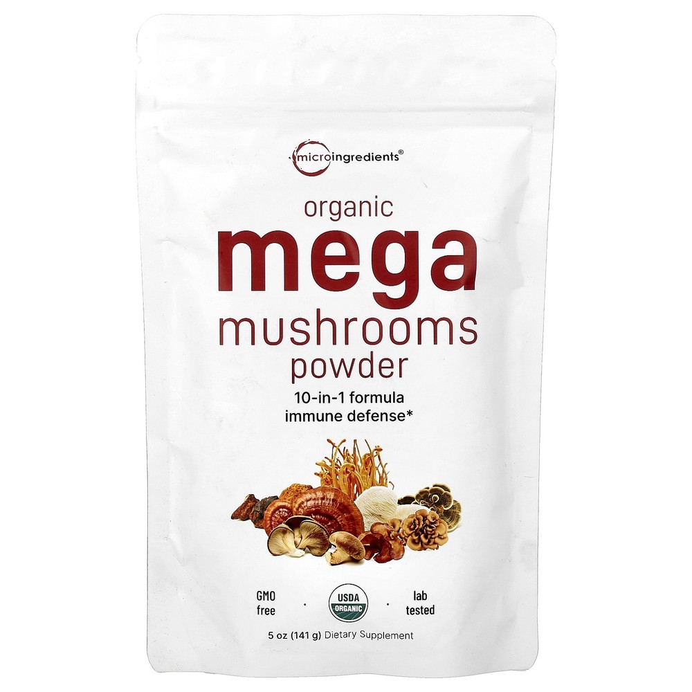Organic Mega Mushrooms Powder, 5 oz (141 g)