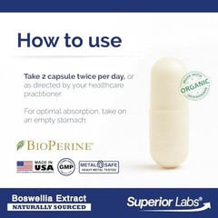 Boswellia Serrata Extract 500mg – 65% Boswellic Acids, Non-GMO, Joint Support, 2
