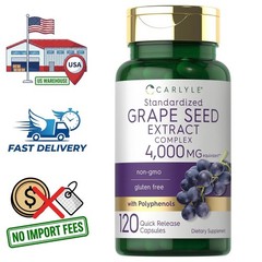 Semilla de Uva 4000mg Complex | 120 Cápsulas de Polvo | 134mg Polifenoles