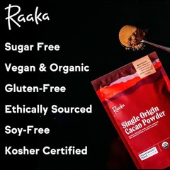 Raaka Chocolate Organic Cacao Powder – Unsweetened, Non-Alkalized, Perfect for B