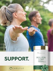 Mullein Leaf Capsules 1500mg | 200 Count | Verbascum Thapsus | by Carlyle