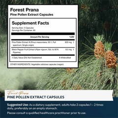 Forest Prana Pine Pollen Extract Capsules – 50:1 Extract – 120 Count Bottle
