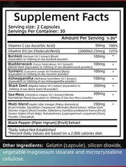 Sea Moss, Seed Oil, Ashwagandha, Burdock Root All-in-1 supplement 60 Caps SALE!