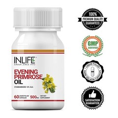 INLIFE Evening Primrose Oil, Extra Virgin Cold Pressed, 500 mg – 60 Capsules