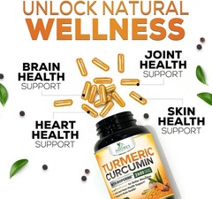 Turmeric Curcumin 2400mg Curcuminoids & BioPerine Black Pepper Supplement