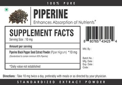 Piperine 95% Black Pepper Extract Powder 95% By HPLC Bioavailability Enhancer