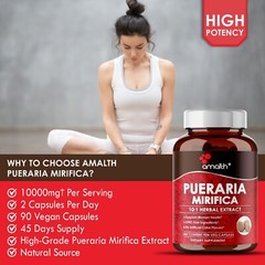 Pueraria Mirifica Extract 10000mg 90 Capsules Breast Enlargement, Female Support