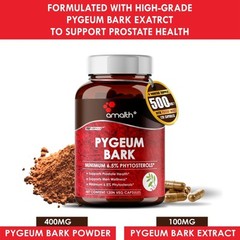 Pygeum Bark Extract 500mg Capsules Support Prostate, Urinary Health – 120 Pills