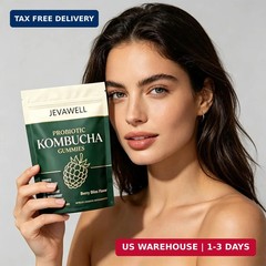 Jevawell Kombucha Gummies, Digestive & Gut Health Support – Berry Flavor – 60 Gu