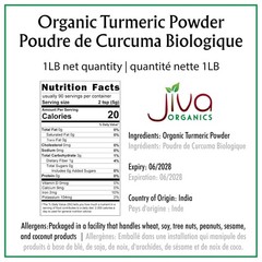 Organic Turmeric Powder 1 Pound Jar by Jiva Organics – 1 (Pack of 1)