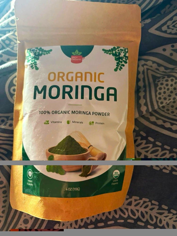 Spicy Organic USDA Organic Vegan Friendly Moringa Powder Herbal Supplement 4 oz