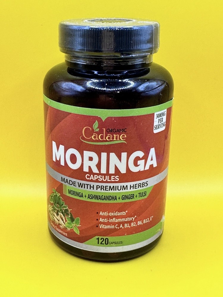 Cadane Moringa 120 Capsules Anti-oxidants Anti-inflammatory Exp 02/2025