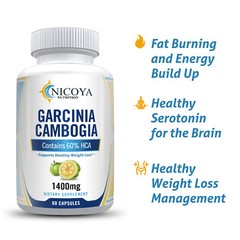 Garcinia Cambogia- Natural Weight Loss, Diet & Appetite Suppressant w/HCA 1400mg