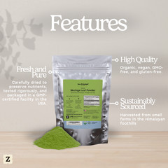 2-Pack Premium Organic Moringa Oleifera Leaf Powder. 100% USDA Certified.
