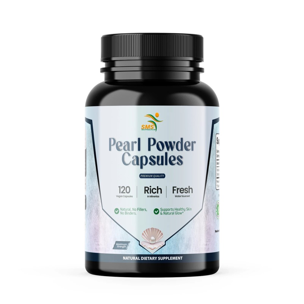 Pearl Powder Capsules – Pure Natural Pearl Powder Supplement 120 Capsules