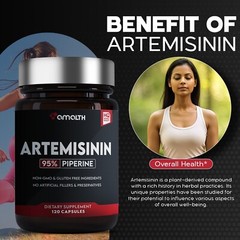 Artemisinin Extract capsules with Piperine(95% Piperine) Extract 120 Capsules