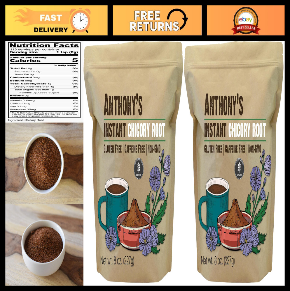 Chicory Root Instant Coffee Alternative, Gluten Free, Caffeine Free, Non-GMO, 16