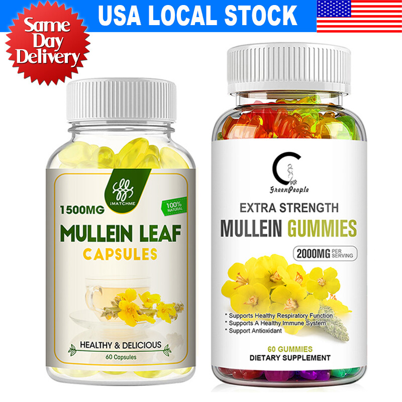 Mullein Leaf Gummies/ Capsule For Lung Cleanse Detox Herbal Dietary Supplement