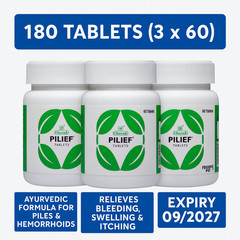 Charak Pilief Tablets 180 Tabs (3 x 60) for Piles Relief | Exp 09/2027 | USA