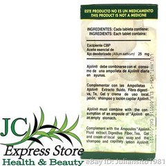 AJOLIN FORTE PLUS EXTRA IMPROVED ALLIUM SATIVUM Naturamex 100 Tablets AJO CHINO