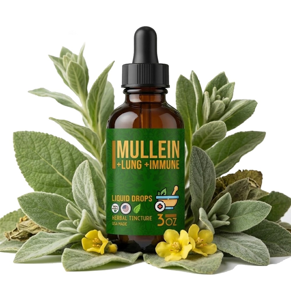 Mullein Extract for Lungs Herbal Respiratory Support EASY liquid Drops DLX USA
