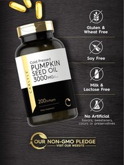 Carlyle Pumpkin Seed Oil Capsules | 3000mg | 200 200 Count (Pack of 1)