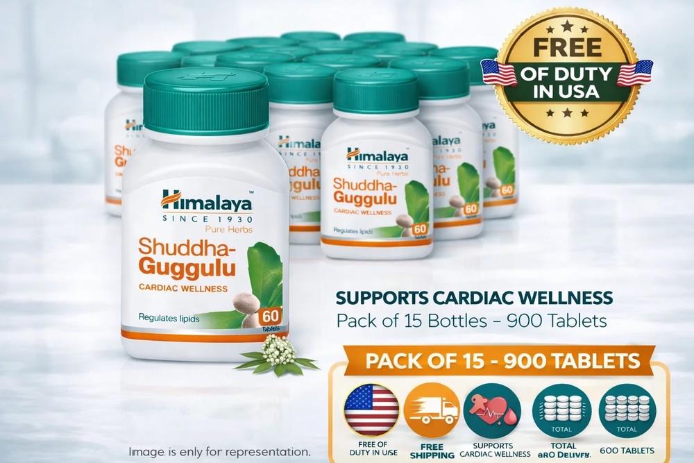 Himalaya Shuddha Guggulu 60 Tabs Herbal Supplement Pack of 15 Wellness Exp 05-27