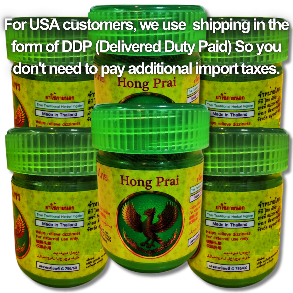 Authentic Thai Herbal Inhaler Extra Large Value Pack (6 Jars, 20g Each)