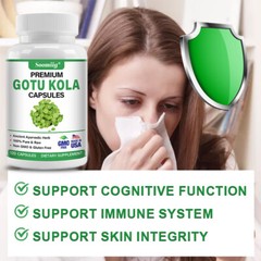 Organic Gotu Kola Leaf Centella Asiatica 1500mg Extract – Memory Immune Support