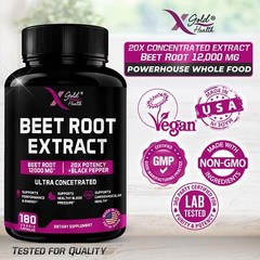 Ultra Concentrated Beet Root Extract 12000mg with High Nitrates & Black Pepper