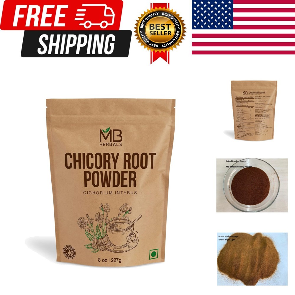 Instant Chicory Root Powder 227 Gram (0.5 Lb / 8 Oz) | Roasted & Granulated | Gl