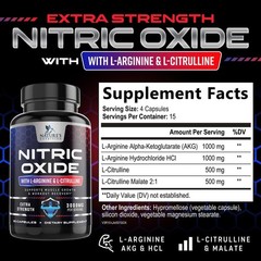 Nitric Oxide Booster Extra Strength- L Arginine 3X Strength Nitric Oxide Support