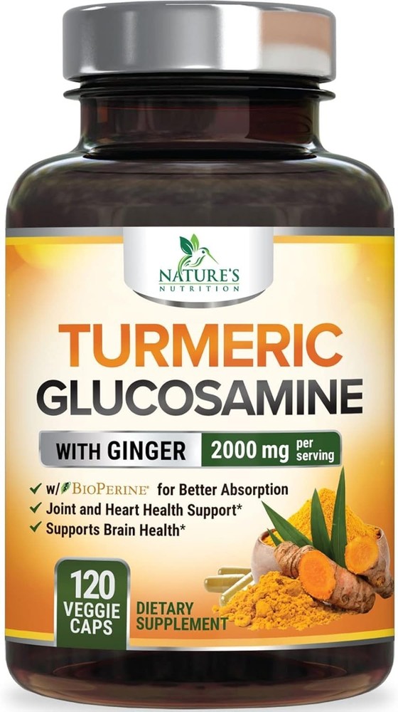 Turmeric Curcumin Supplement 2000mg, with Glucosamine Chondroitin – Ginger & 95%