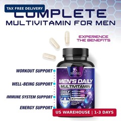 Multivitamin for Men Vitamin A, C, D, E, Zinc, Calcium, Multivitamins for Immune