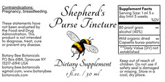 Shepherd’s Purse Tincture, Wild Organic Capsella Bursa-Pastoris Herbal Extract