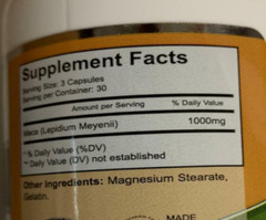 Organically Grown Maca Root Energy Libido memory supplement unisex 120